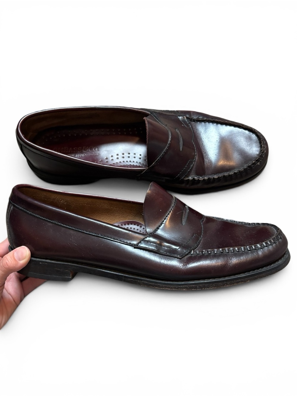 G.H. Bass Weejuns Logan Burgundy Leather Penny Loafers Men's 11.5 D